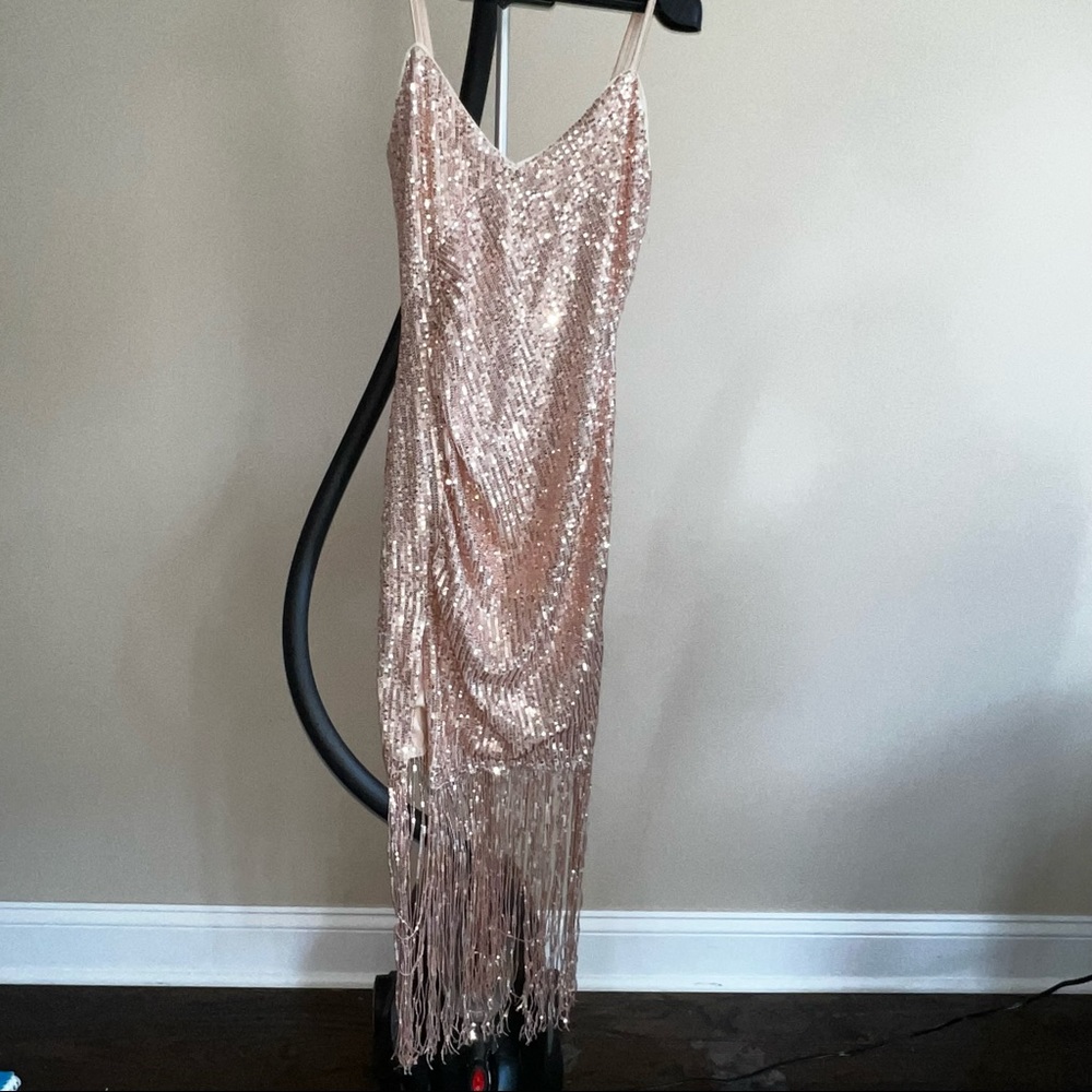 Sequin small flapper gold dress size S never worn